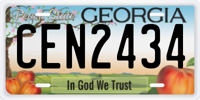 GA license plate CEN2434