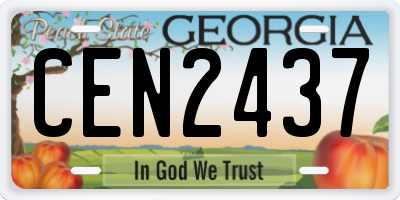GA license plate CEN2437