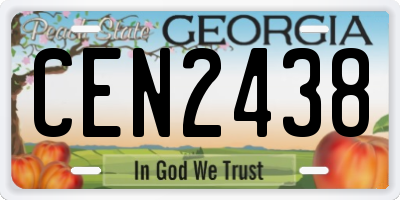 GA license plate CEN2438