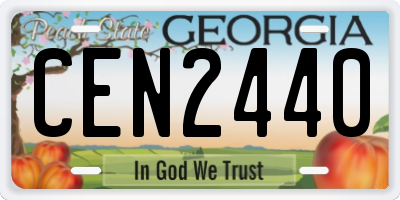 GA license plate CEN2440