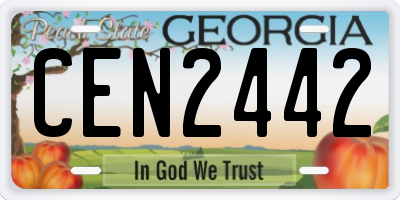 GA license plate CEN2442