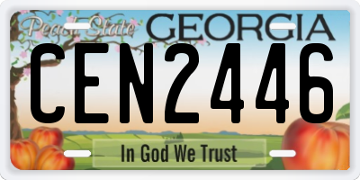 GA license plate CEN2446