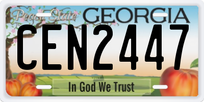 GA license plate CEN2447
