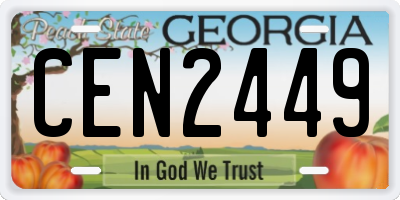 GA license plate CEN2449