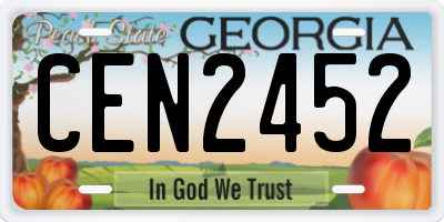 GA license plate CEN2452