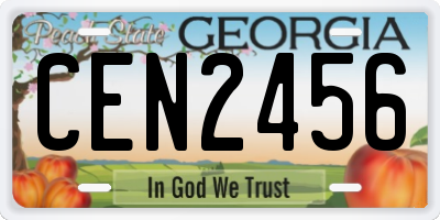 GA license plate CEN2456