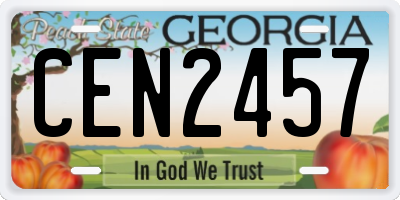 GA license plate CEN2457