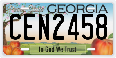 GA license plate CEN2458
