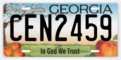 GA license plate CEN2459