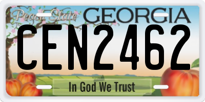 GA license plate CEN2462