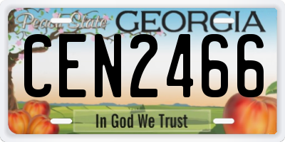 GA license plate CEN2466