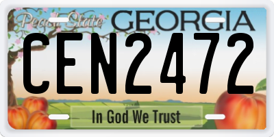 GA license plate CEN2472