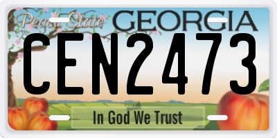 GA license plate CEN2473