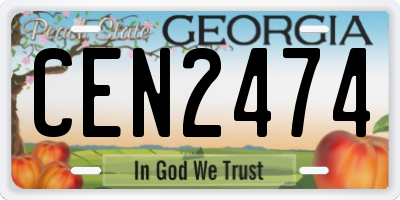 GA license plate CEN2474
