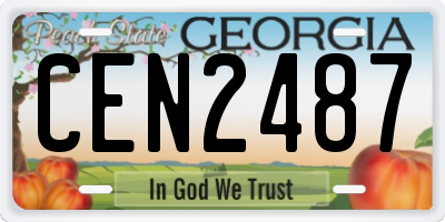GA license plate CEN2487