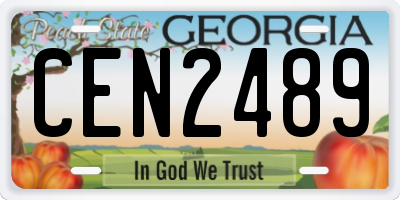 GA license plate CEN2489