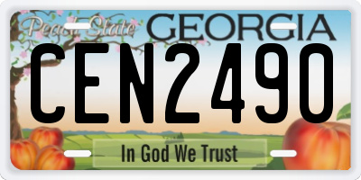 GA license plate CEN2490