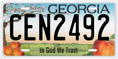 GA license plate CEN2492