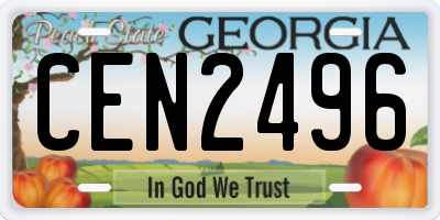 GA license plate CEN2496