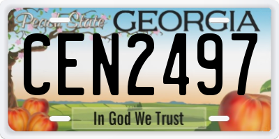 GA license plate CEN2497