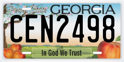 GA license plate CEN2498