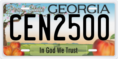 GA license plate CEN2500