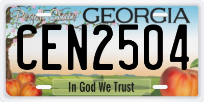 GA license plate CEN2504