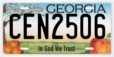GA license plate CEN2506