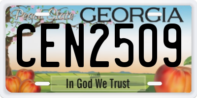 GA license plate CEN2509