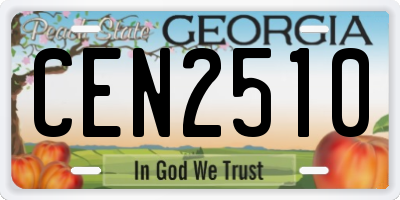 GA license plate CEN2510