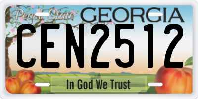 GA license plate CEN2512