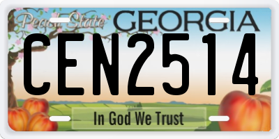 GA license plate CEN2514
