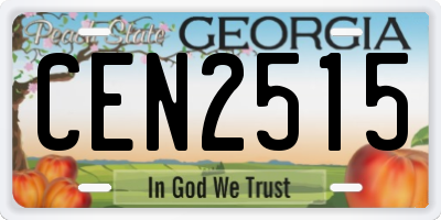 GA license plate CEN2515