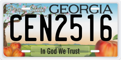 GA license plate CEN2516