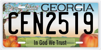 GA license plate CEN2519