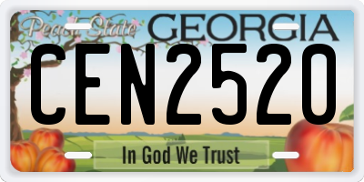 GA license plate CEN2520