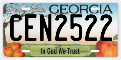 GA license plate CEN2522