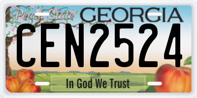 GA license plate CEN2524