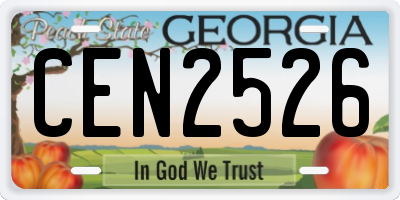 GA license plate CEN2526