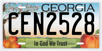 GA license plate CEN2528