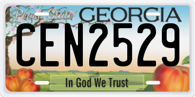 GA license plate CEN2529