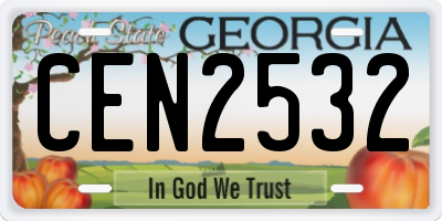 GA license plate CEN2532