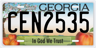 GA license plate CEN2535