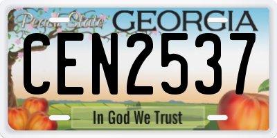 GA license plate CEN2537