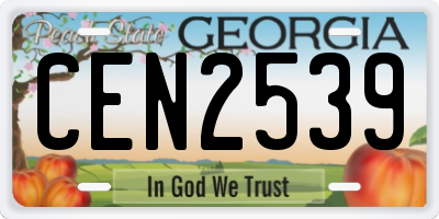 GA license plate CEN2539