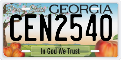 GA license plate CEN2540