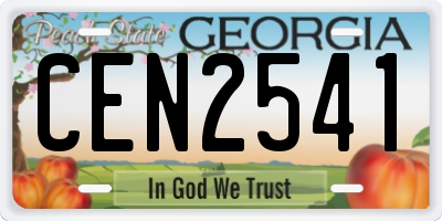 GA license plate CEN2541