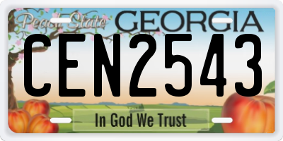 GA license plate CEN2543