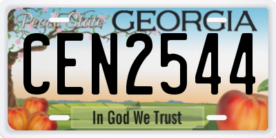 GA license plate CEN2544