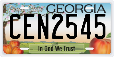 GA license plate CEN2545